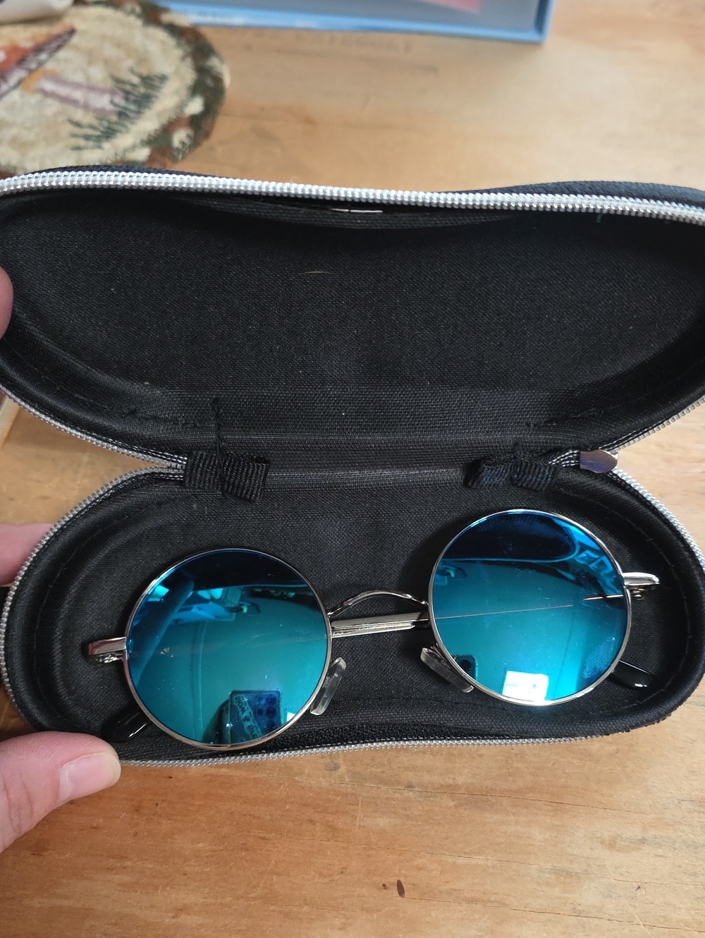 Nieepa Blue Round Polarized Sunglasses